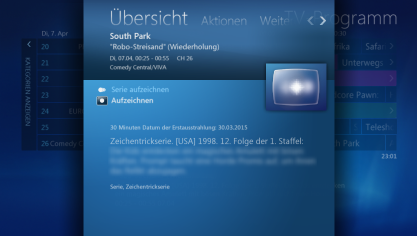 Windows Media Center: Details Serie